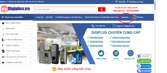 Cài phần mềm máy chấm công