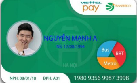 Mặt trước thẻ từ xe bus