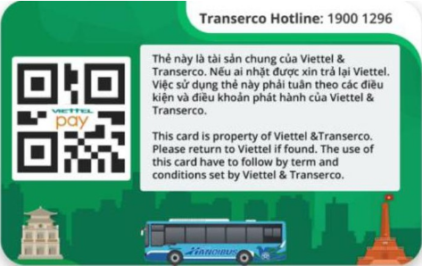 Mặt sau thẻ từ xe bus