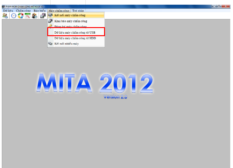Lấy dữ liệu chấm công bằng phần mềm Mitaco5v2 2012