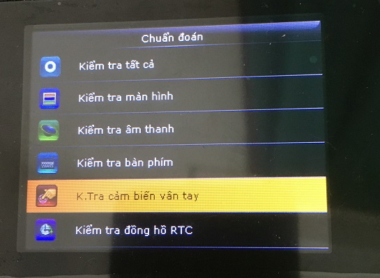 Kiểm tra cảm biến vân tay Kiểm tra cảm biến vân tay